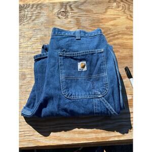 Carhartt Jeans Mens 34x 32 Blue Denim Carpenter Work Dungaree Fit Y2K distress